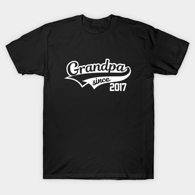 Grandpa since 2017 T-Shirt by hoopoe